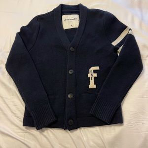 Abercrombie & Fitch Boys letter cardigan sweater.
